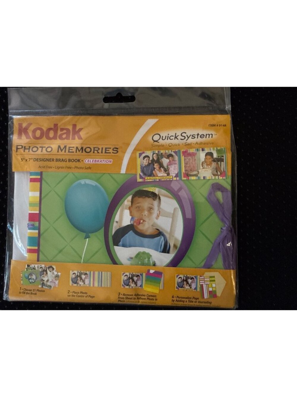Kodak Photo Memories 5" X 7" Designer Brag Book Celebration Theme Self-Adhesive